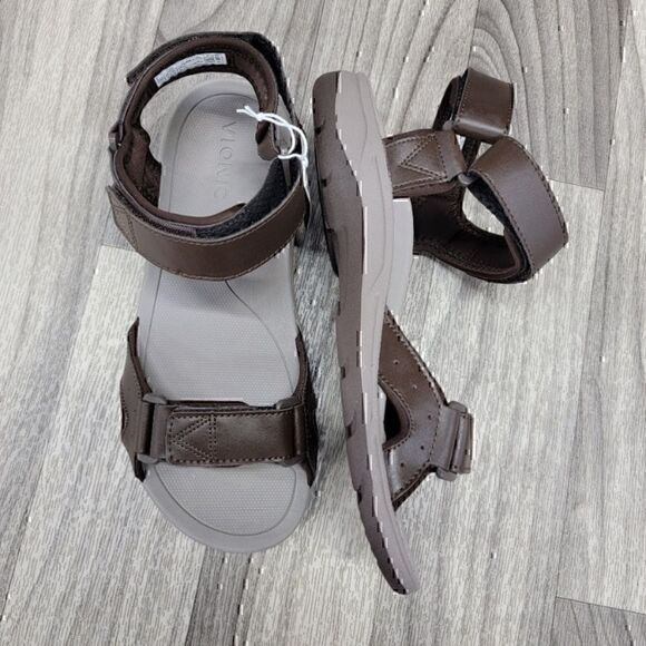 New in box Vionic Leo Sandals In Brown 9 - Picture 3 of 5